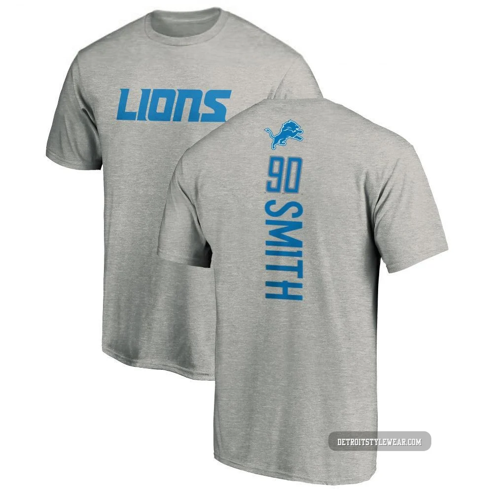 Chris Smith Detroit Lions ＃90 Men's Pro Line Backer T-Shirt - Ash