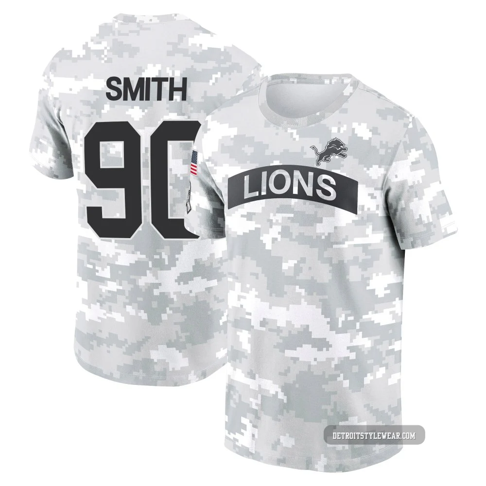 Chris Smith Detroit Lions ＃90 Youth Arctic Camo 2024 Salute to Service Performance T-Shirt