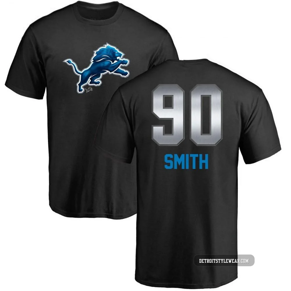 Chris Smith Detroit Lions ＃90 Youth Black Pro Line by Midnight Mascot T-Shirt -