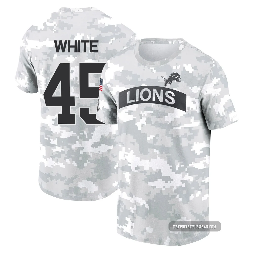 Devin White Detroit Lions ＃45 Youth Arctic Camo 2024 Salute to Service Performance T-Shirt