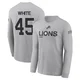 Devin White Detroit Lions ＃45 Youth Gray 2024 Salute to Service Long Sleeve T-Shirt