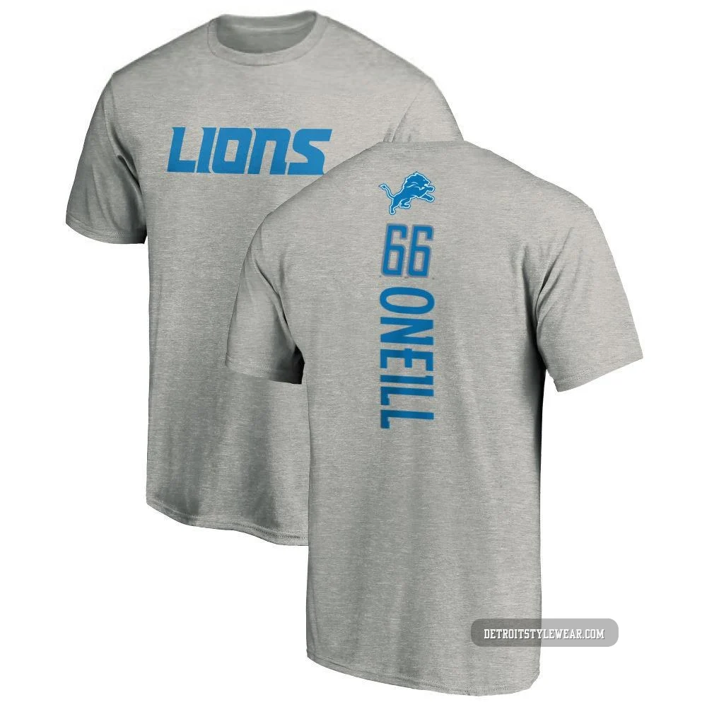 Eric O'Neill Detroit Lions ＃66 Men's Pro Line Backer T-Shirt - Ash