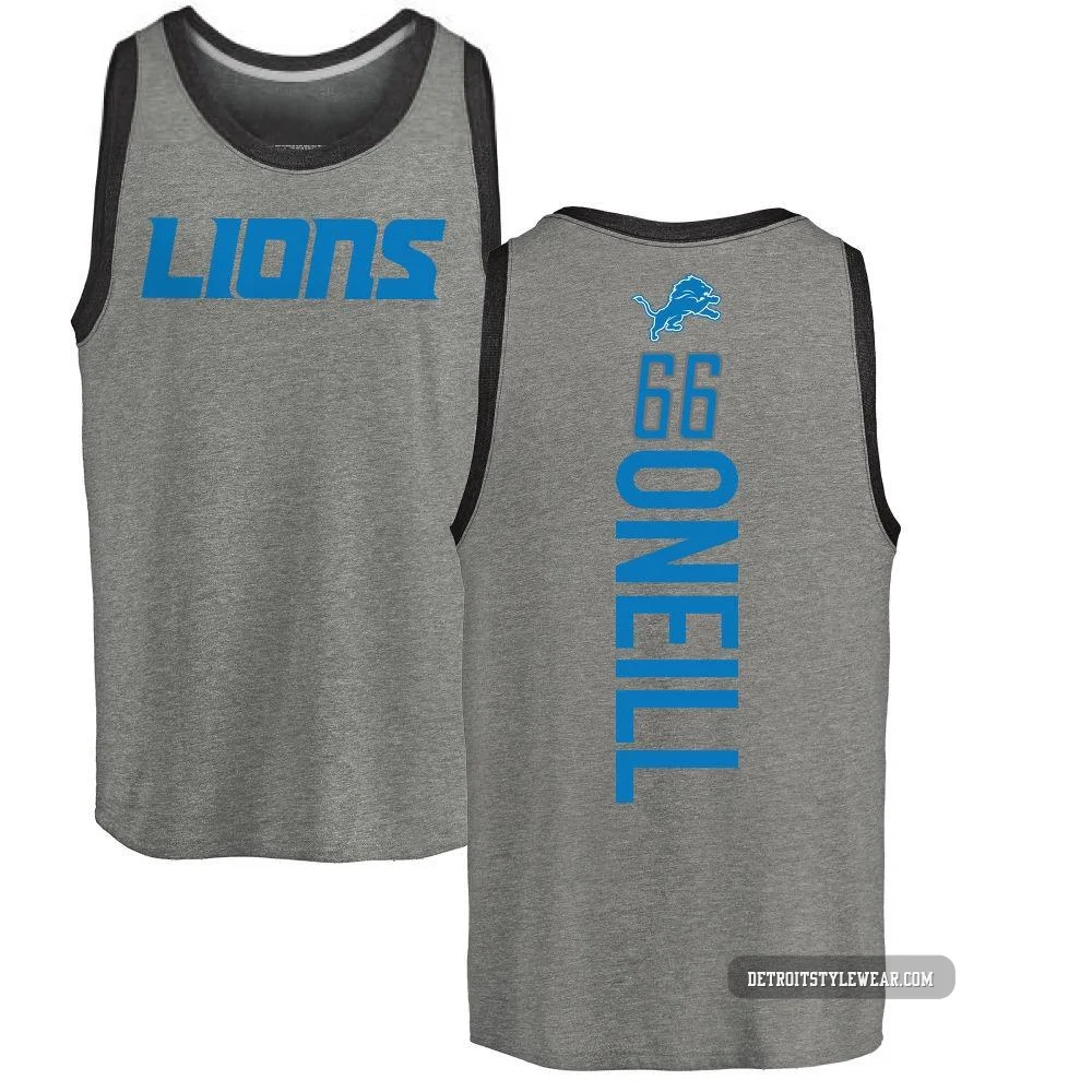 Eric O'Neill Detroit Lions ＃66 Youth Pro Line by Backer Tri-Blend Tank Top - Ash