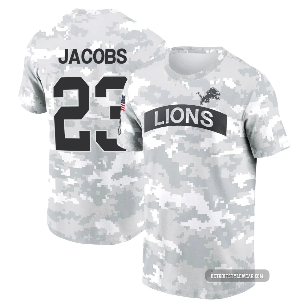 Jerry Jacobs Detroit Lions ＃23 Youth Arctic Camo 2024 Salute to Service Performance T-Shirt