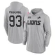 Josh Paschal Detroit Lions ＃93 Men's Gray 2024 Salute to Service Lightweight Performance Long Sleeve Hooded T-Shirt