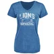 Josh Paschal Detroit Lions ＃93 Women's Blue Pro Line by Flanker Tri-Blend T-Shirt -