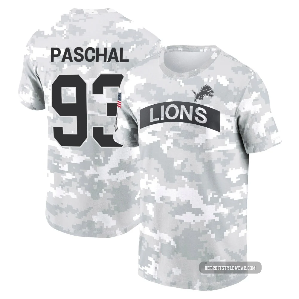 Josh Paschal Detroit Lions ＃93 Youth Arctic Camo 2024 Salute to Service Performance T-Shirt