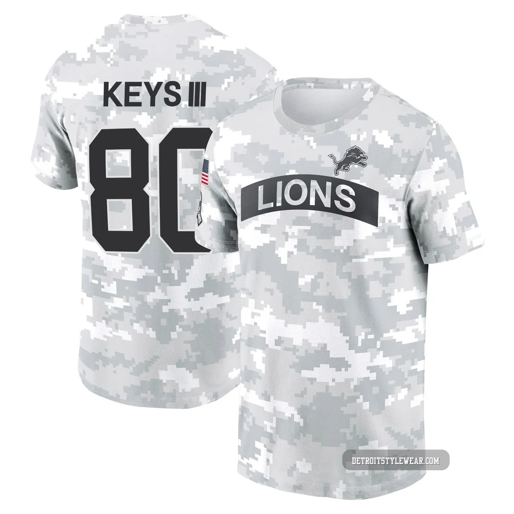 Lawrence Keys III Detroit Lions ＃80 Men's Arctic Camo 2024 Salute to Service Performance T-Shirt