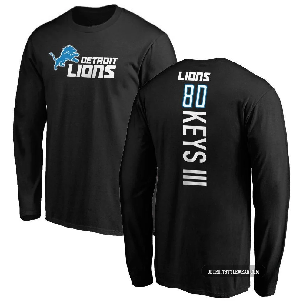 Lawrence Keys III Detroit Lions ＃80 Youth Black Pro Line Backer Long Sleeve T-Shirt -