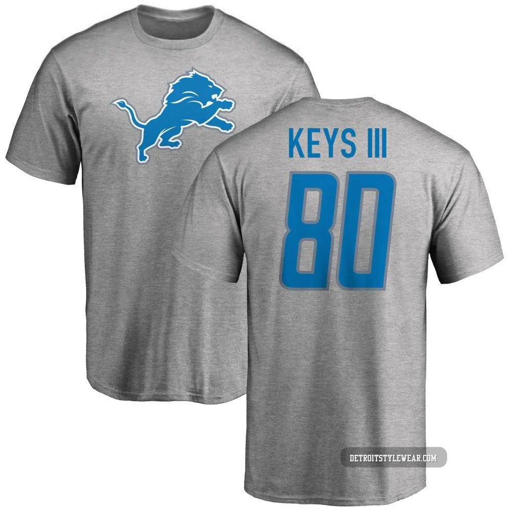 Lawrence Keys III Detroit Lions ＃80 Youth Pro Line Name & Number Logo T-Shirt - Ash