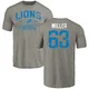 Mason Miller Detroit Lions ＃63 Youth Gray Distressed Name & Number Tri-Blend T-Shirt