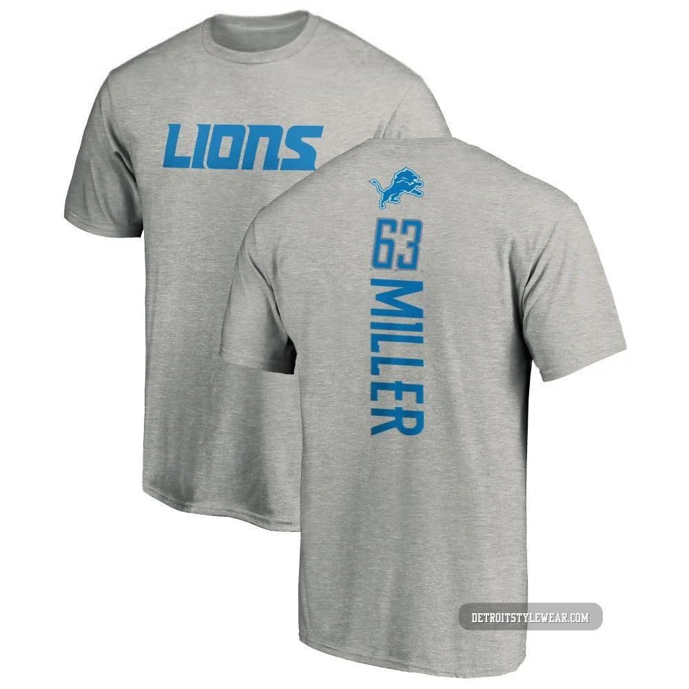 Mason Miller Detroit Lions ＃63 Youth Pro Line Backer T-Shirt - Ash