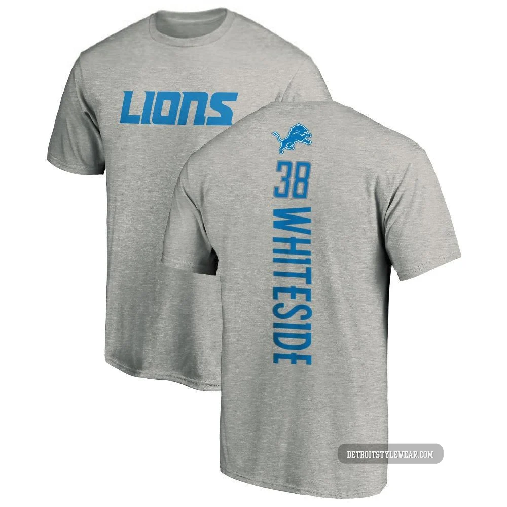Nick Whiteside Detroit Lions ＃38 Men's Pro Line Backer T-Shirt - Ash