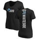 Nick Whiteside Detroit Lions ＃38 Women's Black Pro Line Backer Slim Fit T-Shirt -