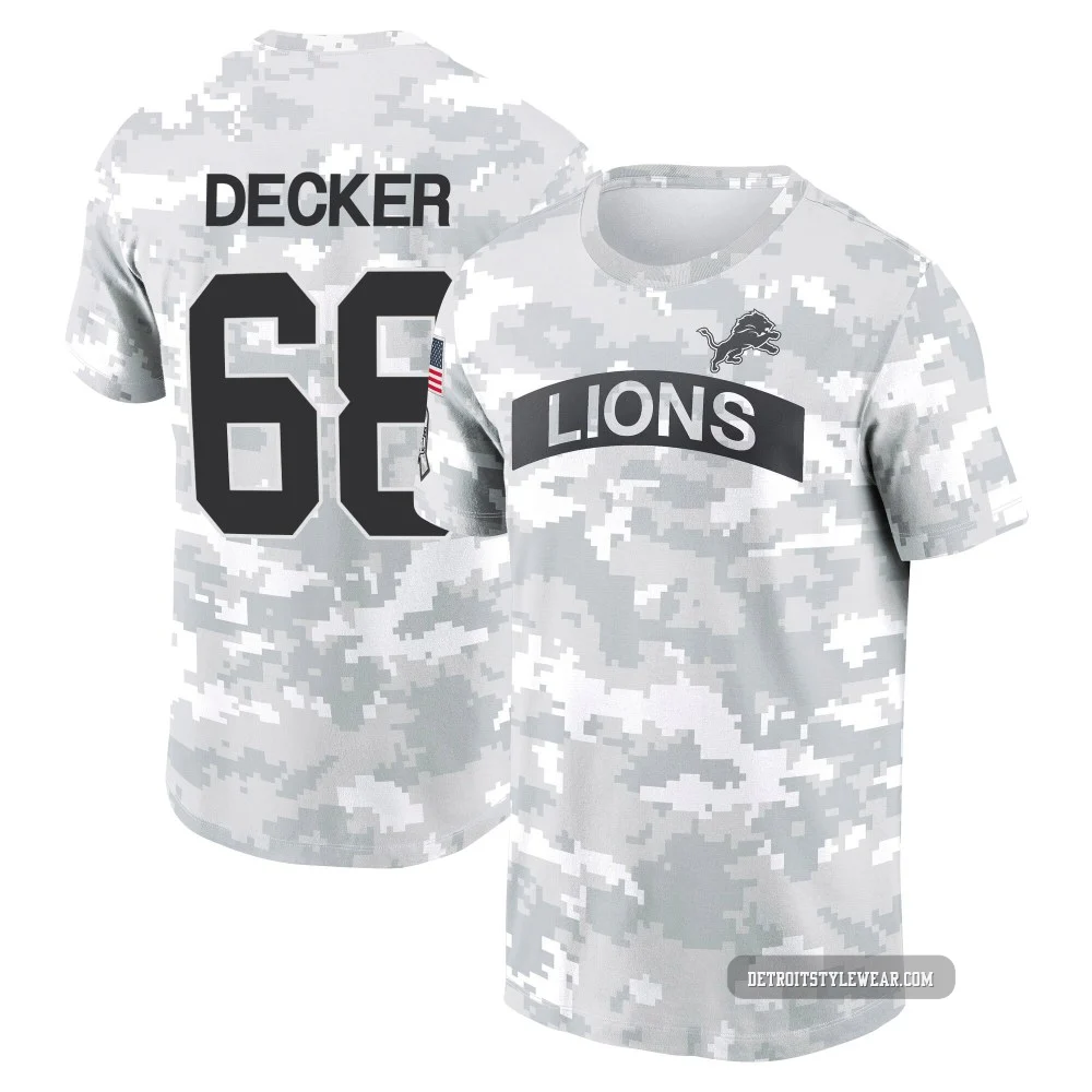 Taylor Decker Detroit Lions ＃68 Youth Arctic Camo 2024 Salute to Service Performance T-Shirt
