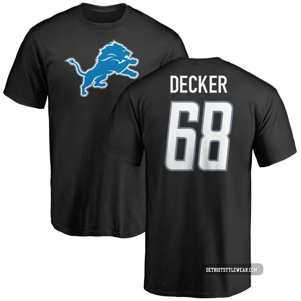 Taylor Decker Detroit Lions ＃68 Youth Black Pro Line Name & Number Logo T-Shirt -