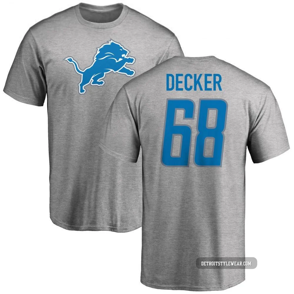 Taylor Decker Detroit Lions ＃68 Youth Pro Line Name & Number Logo T-Shirt - Ash