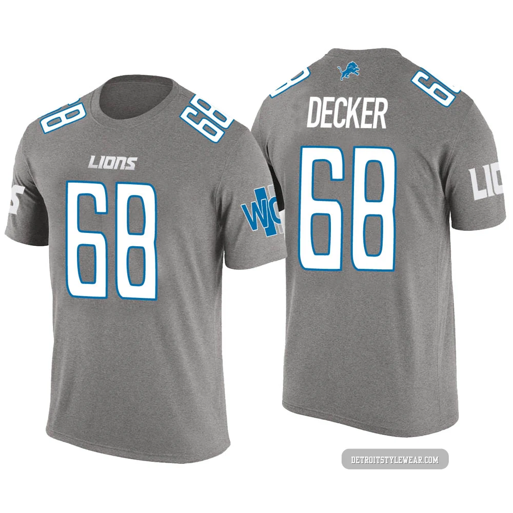 Taylor Decker Detroit Lions Legend ＃68 Youth Gray Color Rush T-Shirt